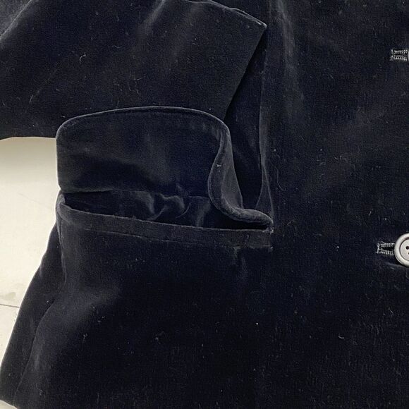 Atkins JR Women's Velvet Black Cotton Blazer Size 13 Made in Japan - Picture 4 of 12